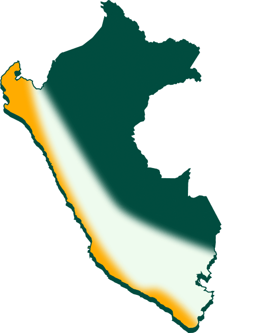 Mapa del Perú - regiones de origen